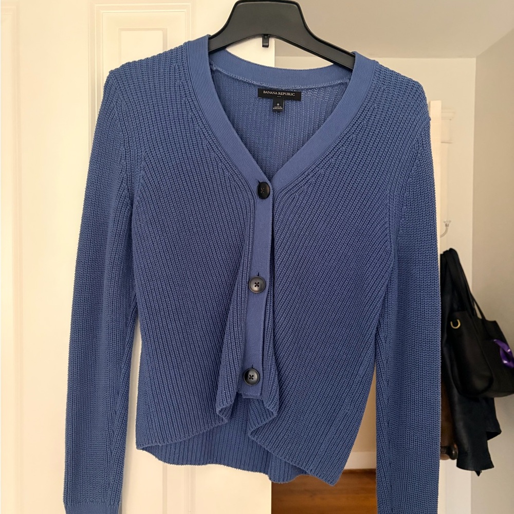 Banana Republic Blue Knit Cardigan